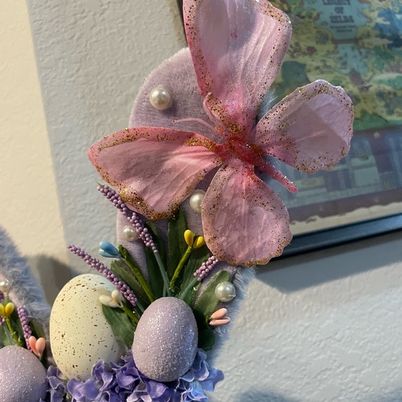 Lavender Easter Ears / Bunny Ear Headband with Butterflies - Picture 3 of 5